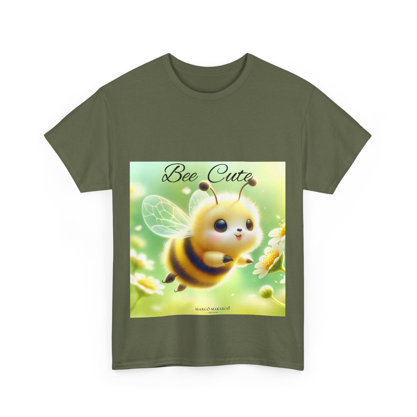 Bee Cute Unisex Heavy Cotton Tee - Design Margo Makaroff with Personalization