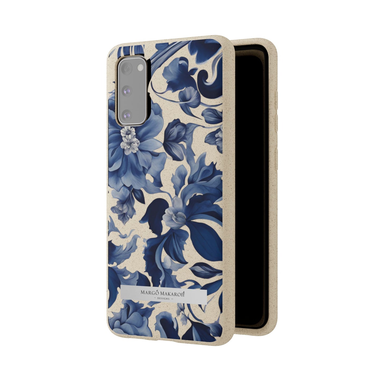Blue Majolica Collection Biodegradable Phone Case - Eco-Friendly Style for Nature Lovers with Personalization by Margo Makaroff
