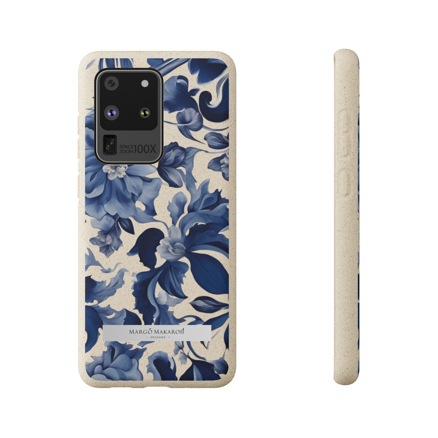 Blue Majolica Collection Biodegradable Phone Case - Eco-Friendly Style for Nature Lovers with Personalization by Margo Makaroff