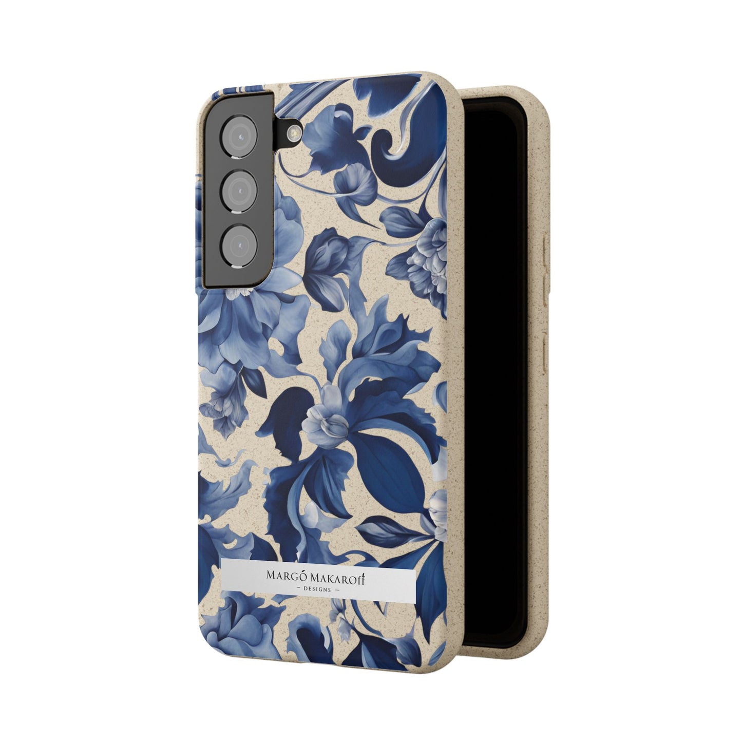 Blue Majolica Collection Biodegradable Phone Case - Eco-Friendly Style for Nature Lovers with Personalization by Margo Makaroff
