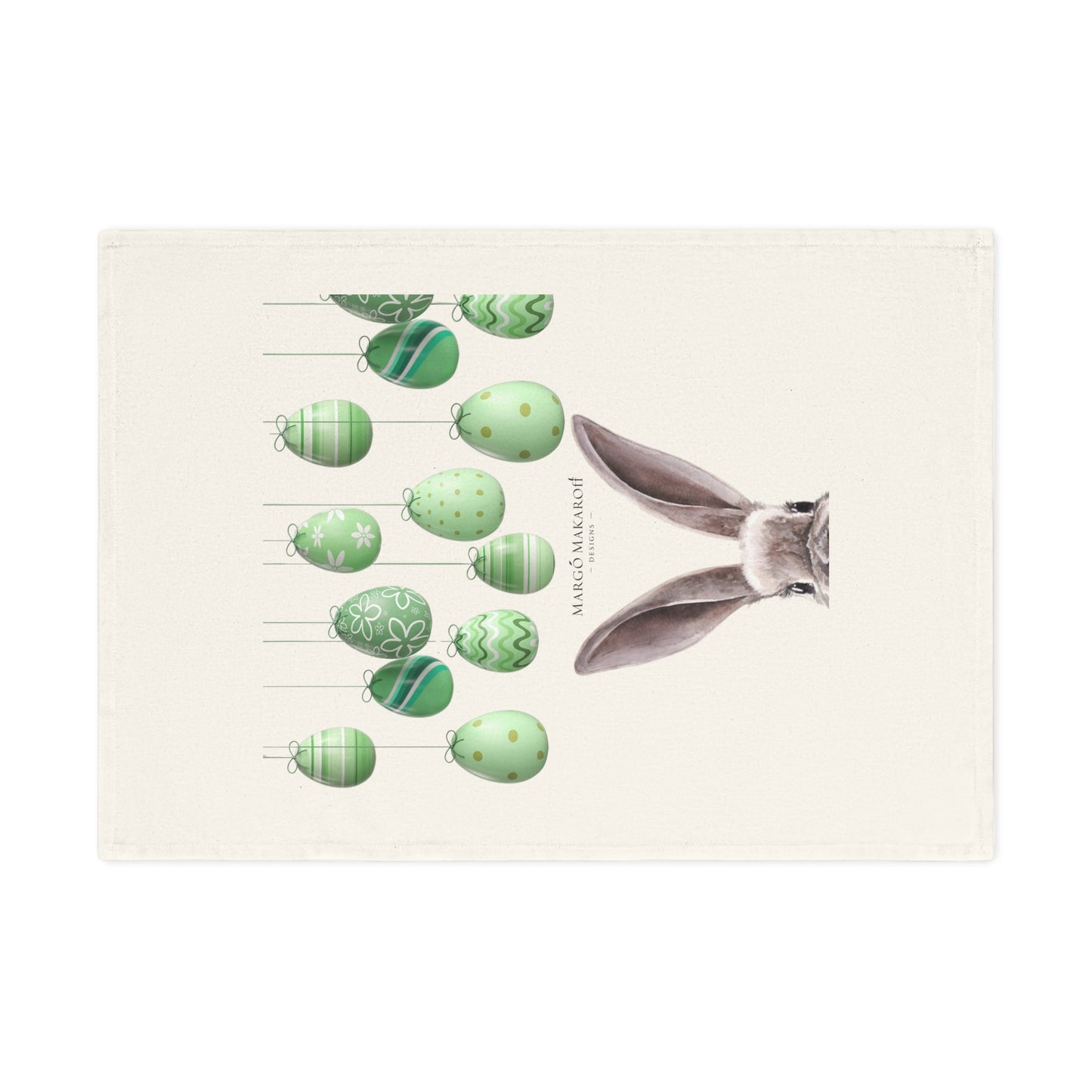 Cute Rabbit Cotton Tea Towel - Perfect for Easter and Spring Decor with Personalization by Margo Makaroff