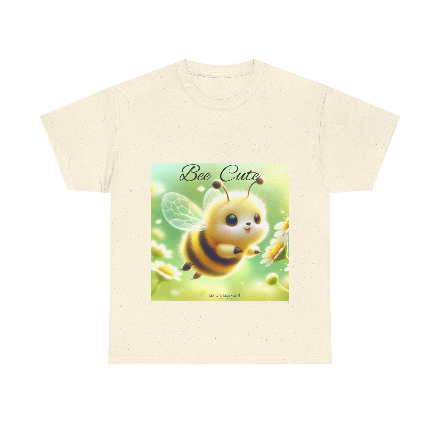 Bee Cute Unisex Heavy Cotton Tee - Design Margo Makaroff with Personalization