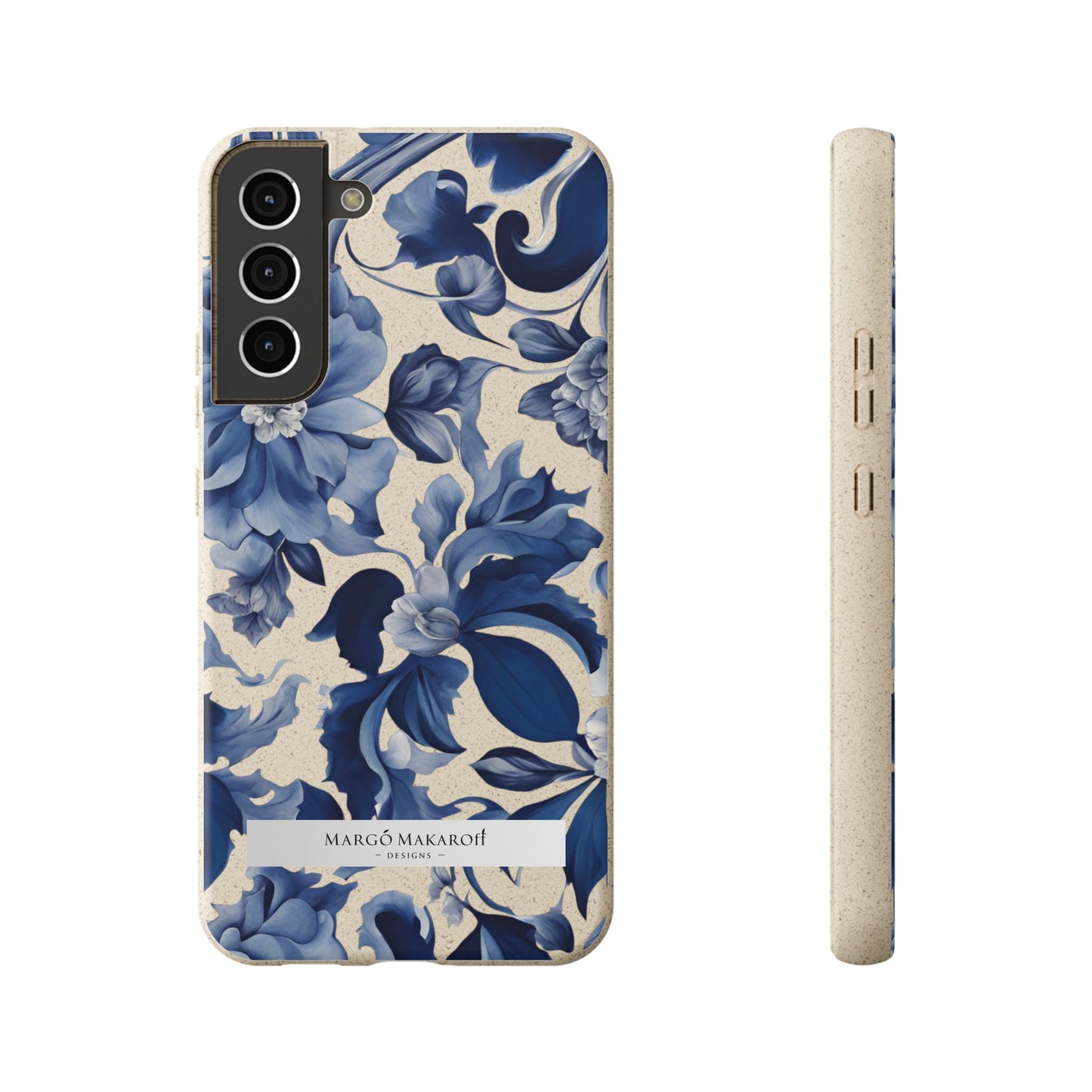 Blue Majolica Collection Biodegradable Phone Case - Eco-Friendly Style for Nature Lovers with Personalization by Margo Makaroff