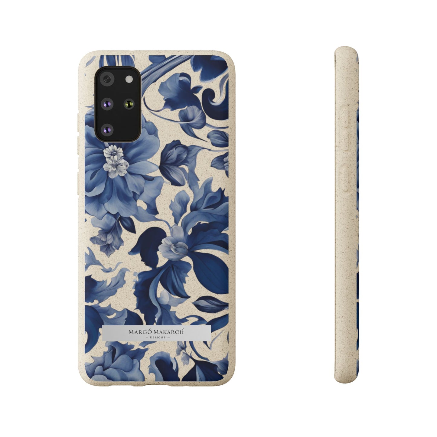 Blue Majolica Collection Biodegradable Phone Case - Eco-Friendly Style for Nature Lovers with Personalization by Margo Makaroff
