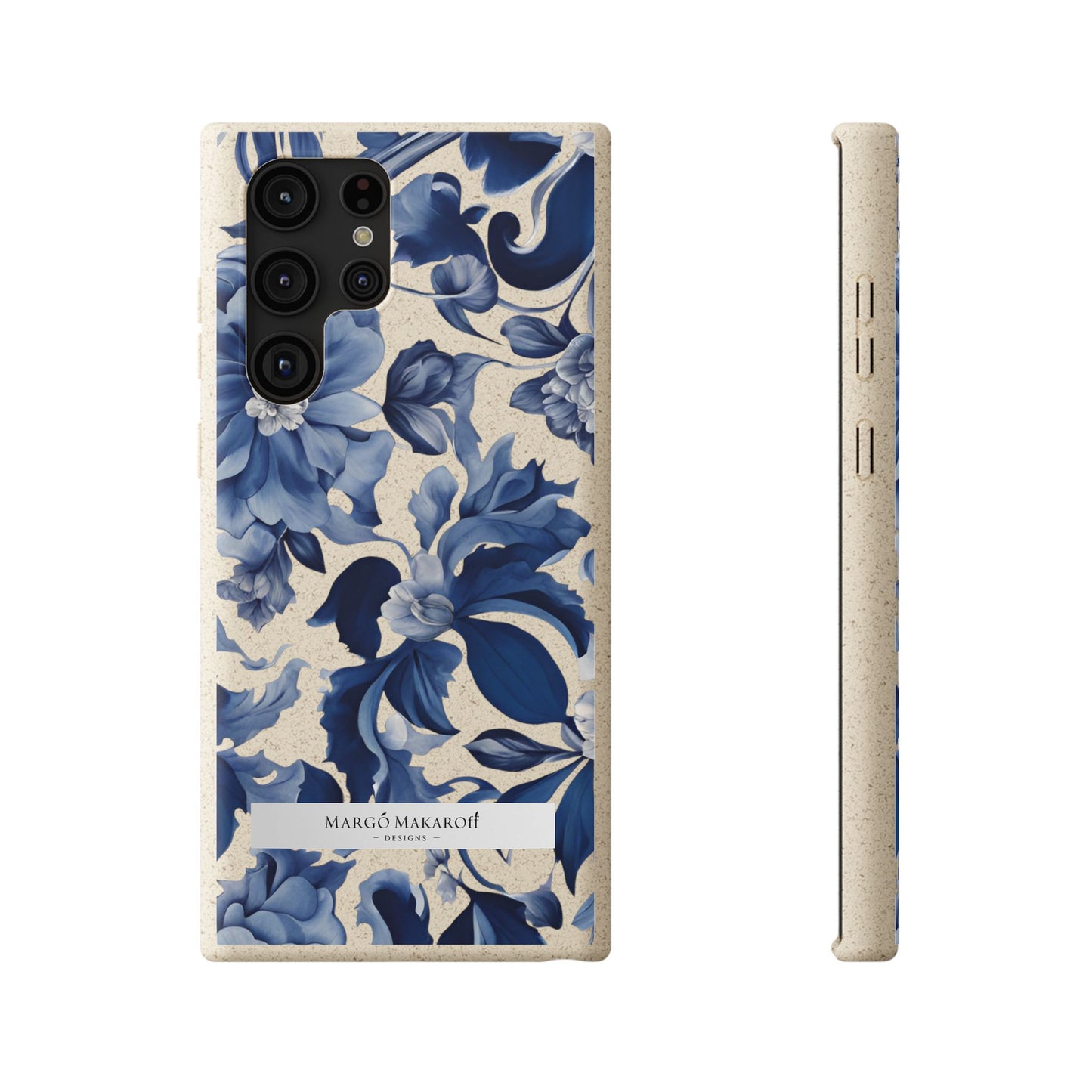 Blue Majolica Collection Biodegradable Phone Case - Eco-Friendly Style for Nature Lovers with Personalization by Margo Makaroff