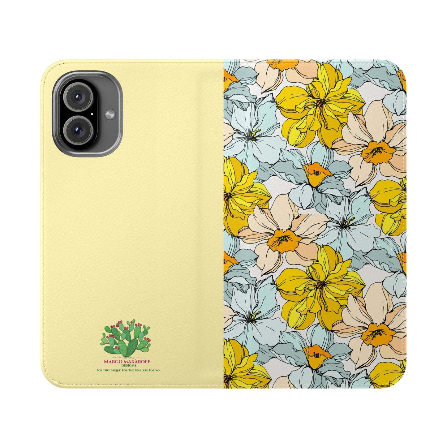 Floral with Pastel Yellow Wallet Case for iPhone & Android – Margo Makroff - Personalization Available