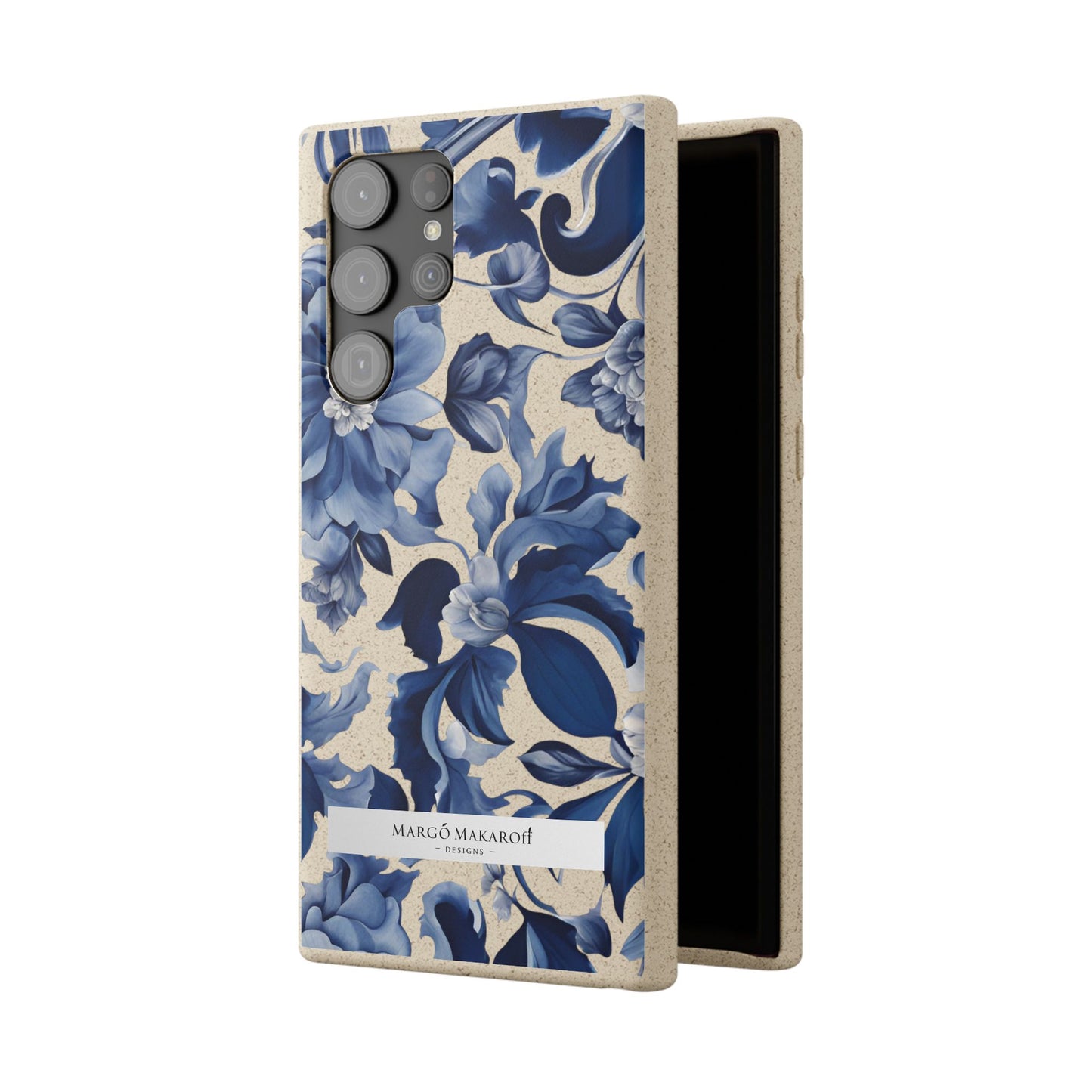 Blue Majolica Collection Biodegradable Phone Case - Eco-Friendly Style for Nature Lovers with Personalization by Margo Makaroff