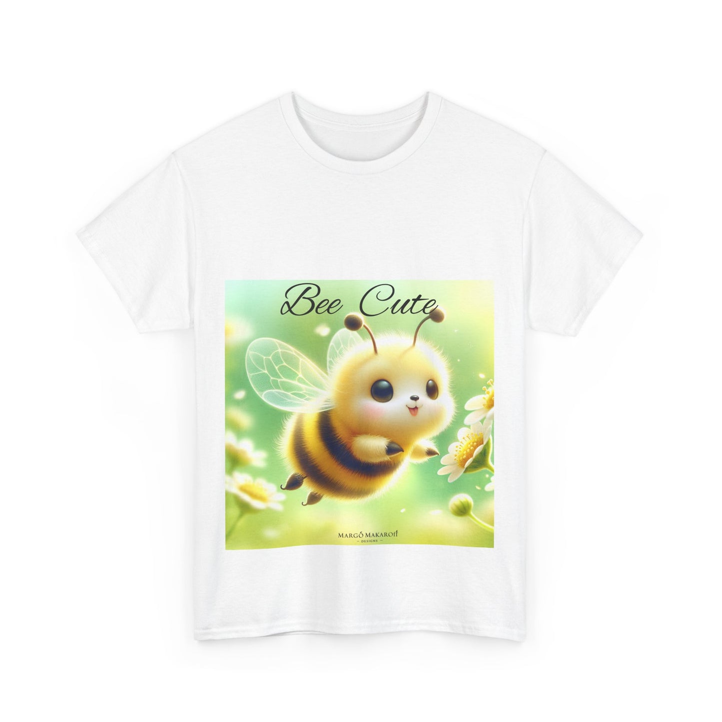 Bee Cute Unisex Heavy Cotton Tee - Design Margo Makaroff with Personalization