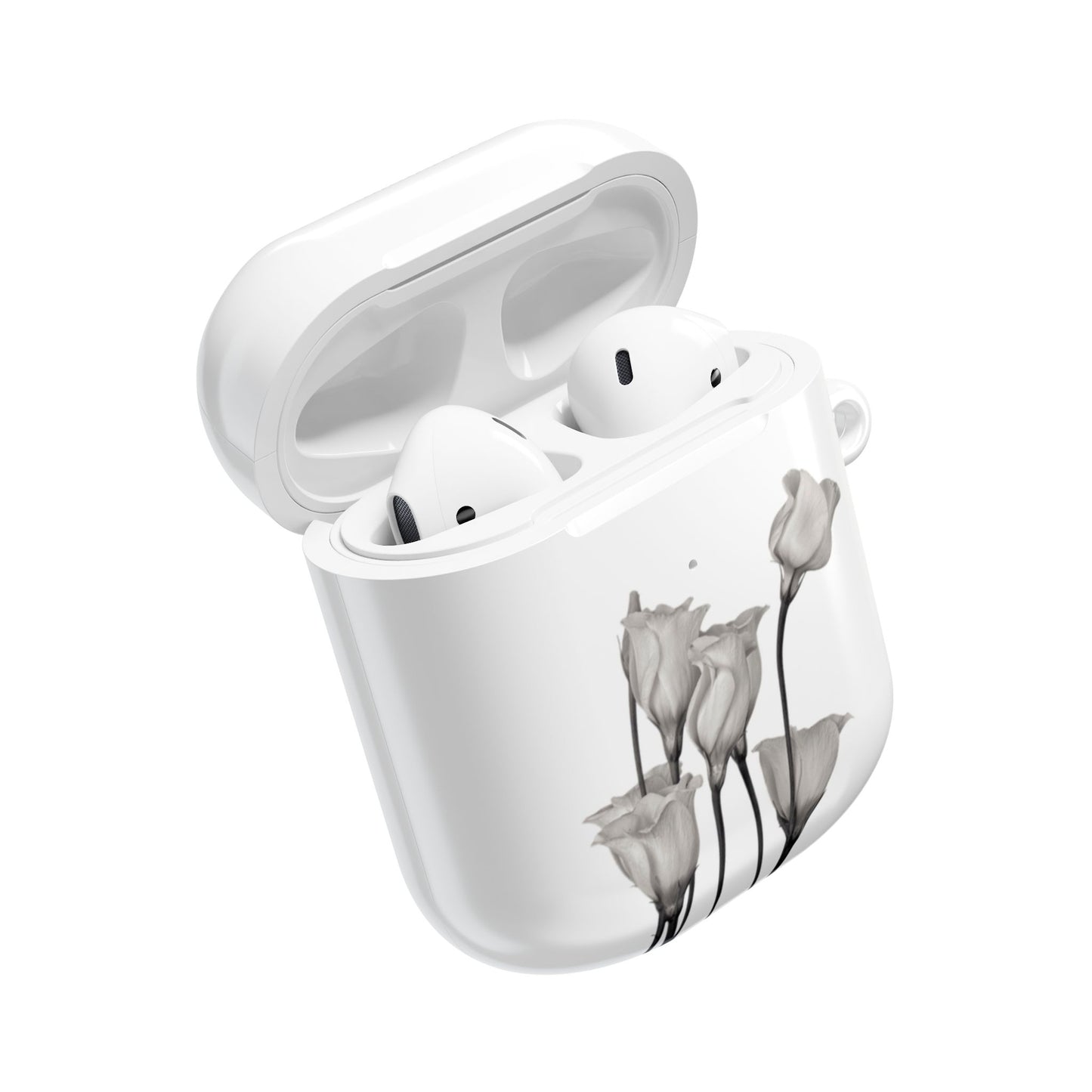 Elegant Floral AirPod Case - Monochrome Collection - Margo Makaroff - Personalization Available
