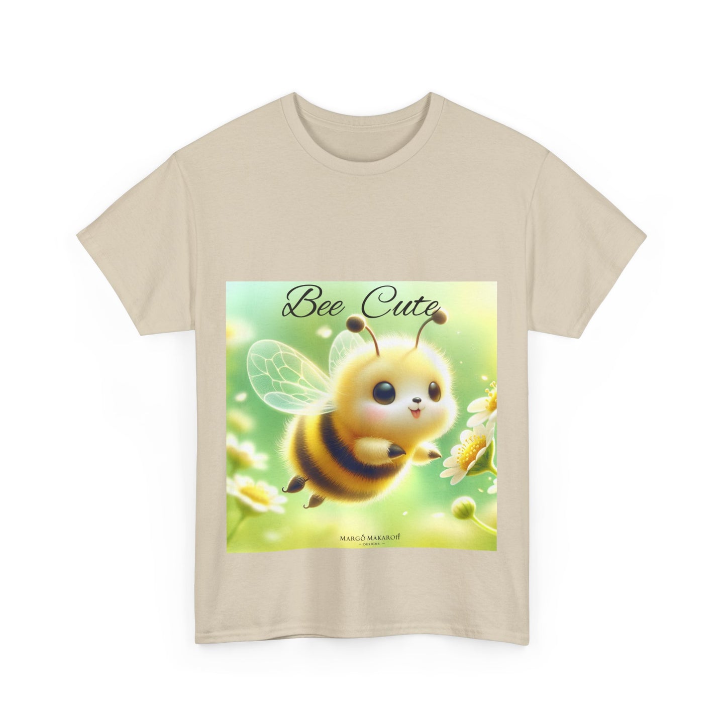 Bee Cute Unisex Heavy Cotton Tee - Design Margo Makaroff with Personalization