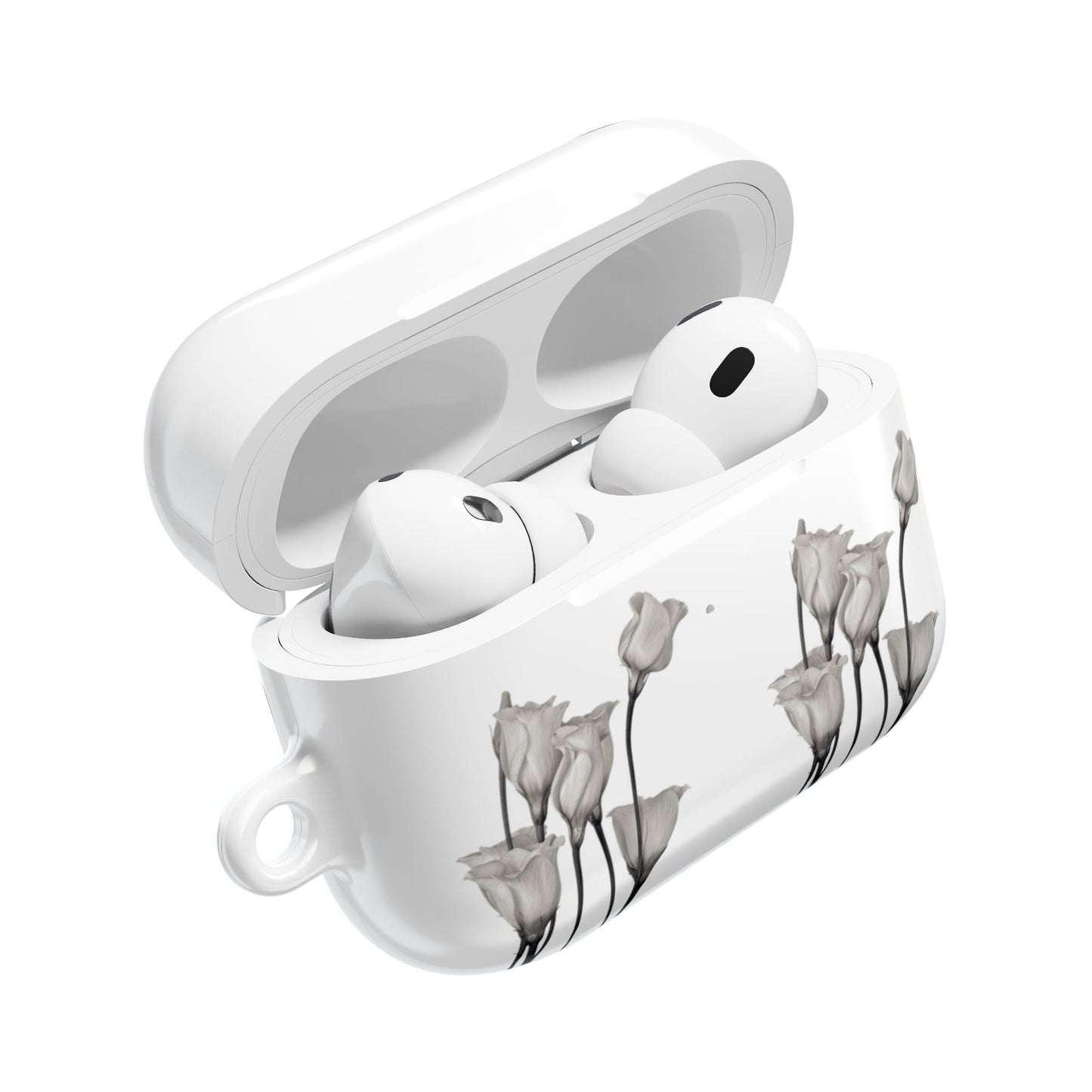 Elegant Floral AirPod Case - Monochrome Collection - Margo Makaroff - Personalization Available