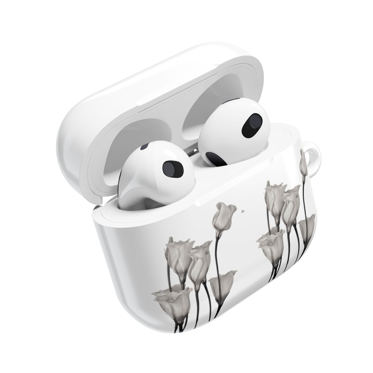 Elegant Floral AirPod Case - Monochrome Collection - Margo Makaroff - Personalization Available
