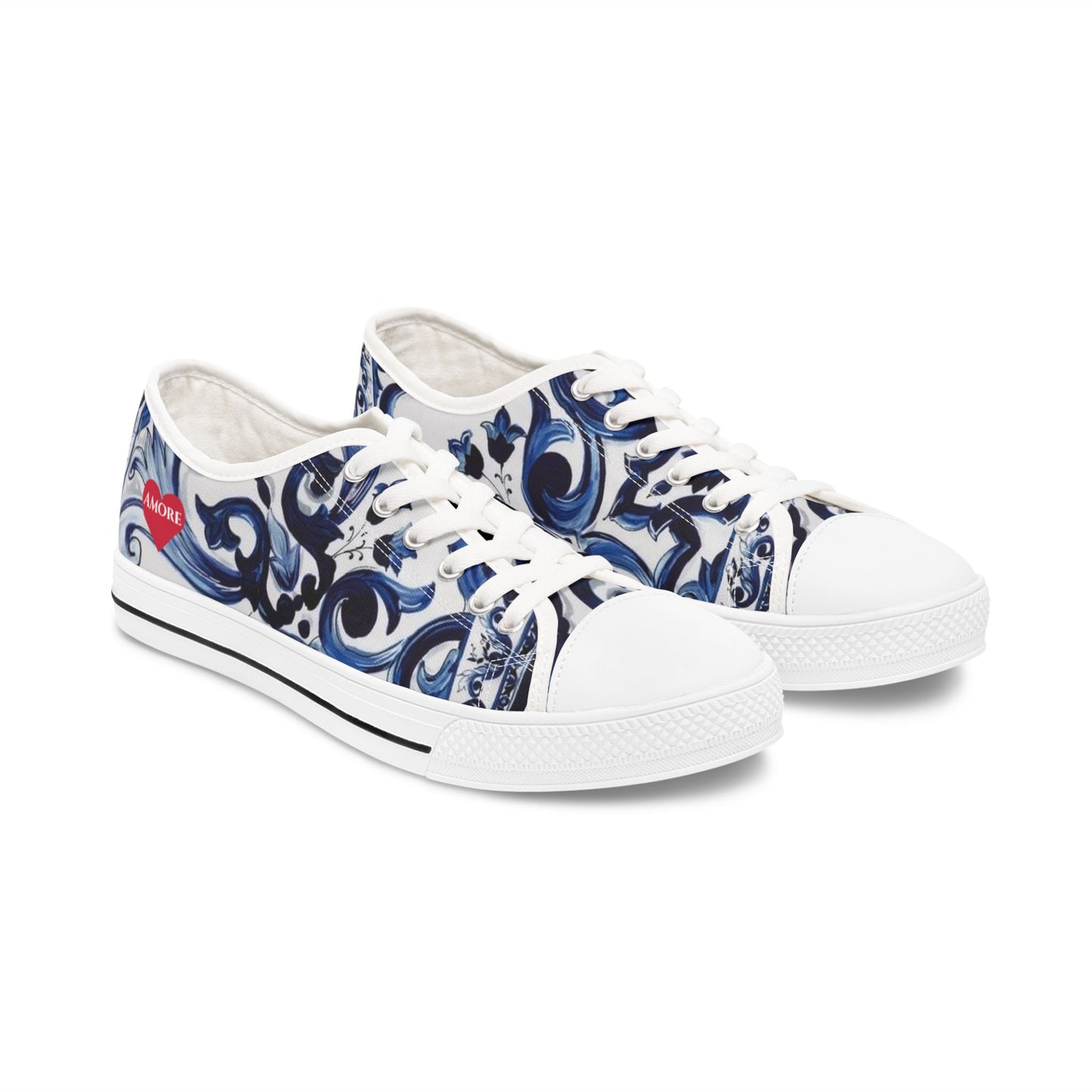 Elegant Blue Majolica Collection Sneakers for Women by Margo Makaroff - Personalization Available