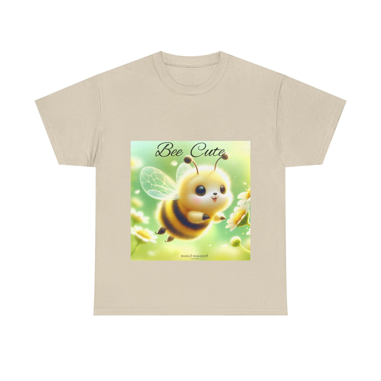 Bee Cute Unisex Heavy Cotton Tee - Design Margo Makaroff with Personalization