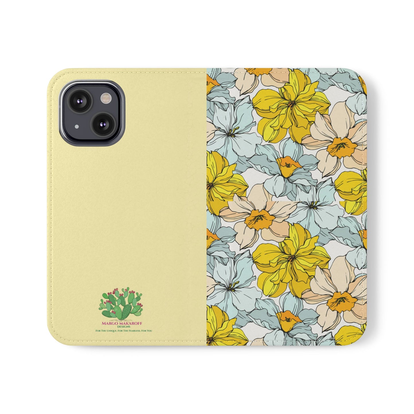 Floral with Pastel Yellow Wallet Case for iPhone & Android – Margo Makroff - Personalization Available