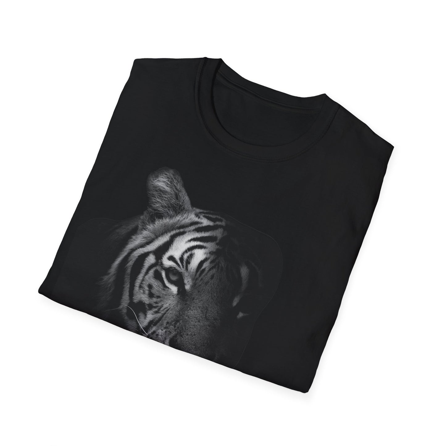 Monochrome Tiger Head Unisex T-Shirt by Margo Makaroff Design