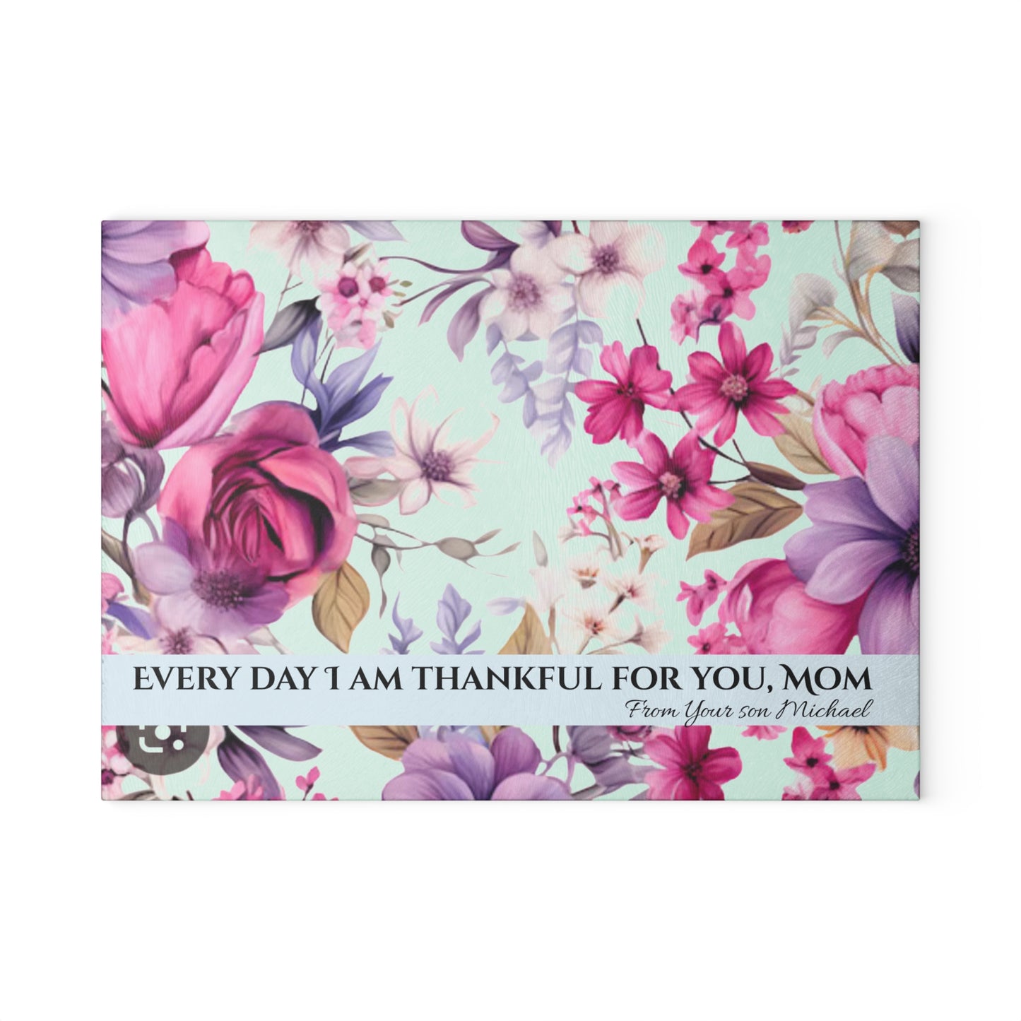 Floral Cutting Board for Mom - Meaningful Gift - Margo Makaroff - With Personalization