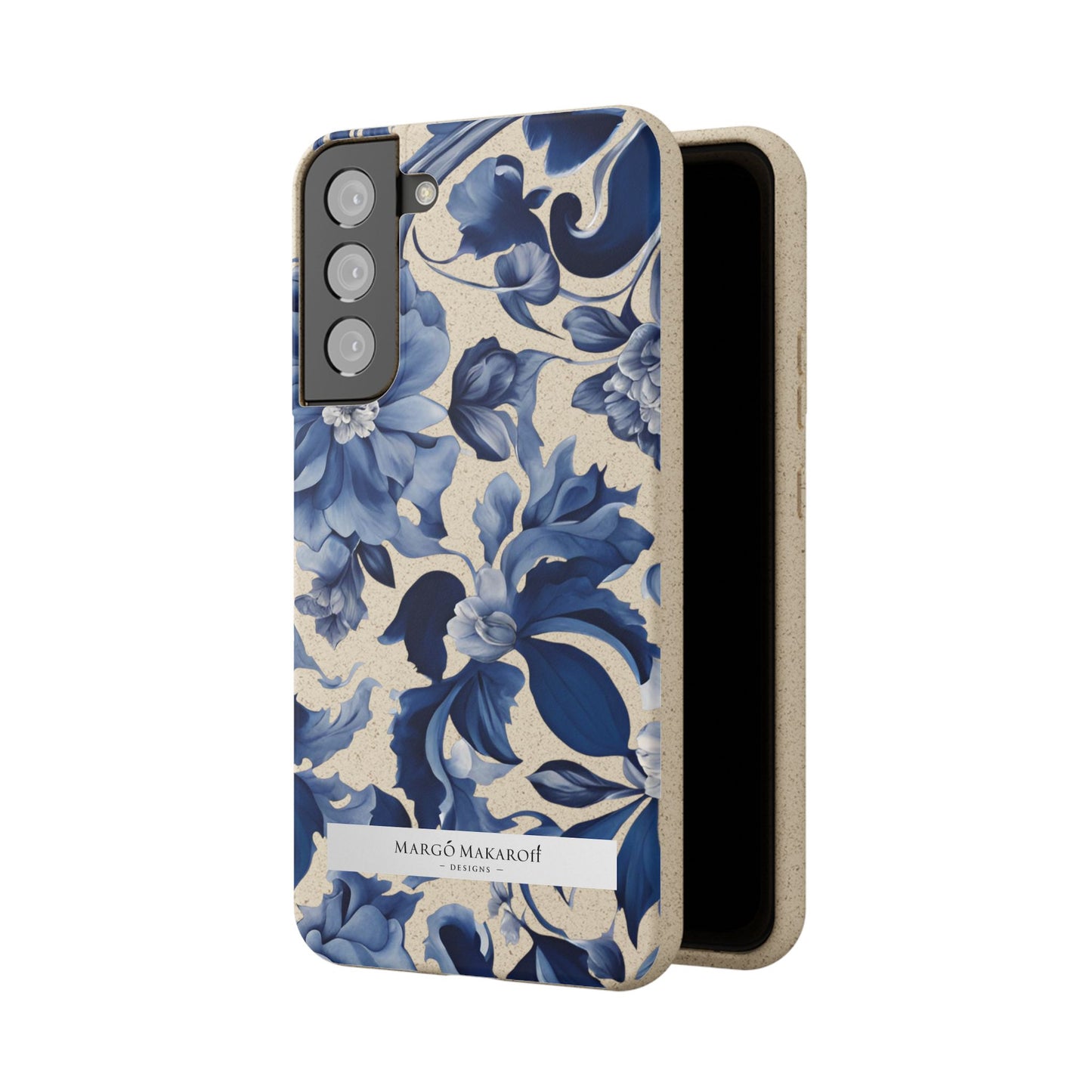 Blue Majolica Collection Biodegradable Phone Case - Eco-Friendly Style for Nature Lovers with Personalization by Margo Makaroff