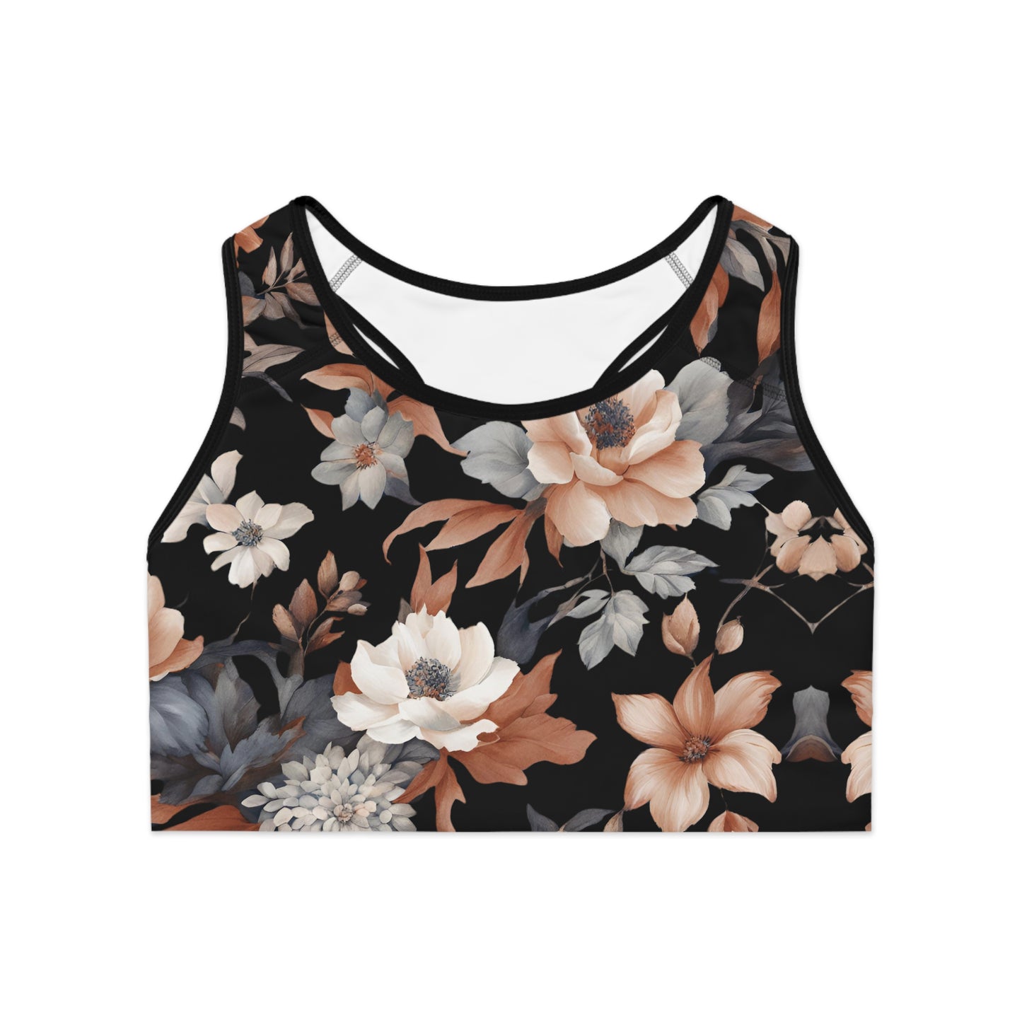 Floral Collection Sports Bra for Stylish Workouts by Margo Makaroff - Personalization Available
