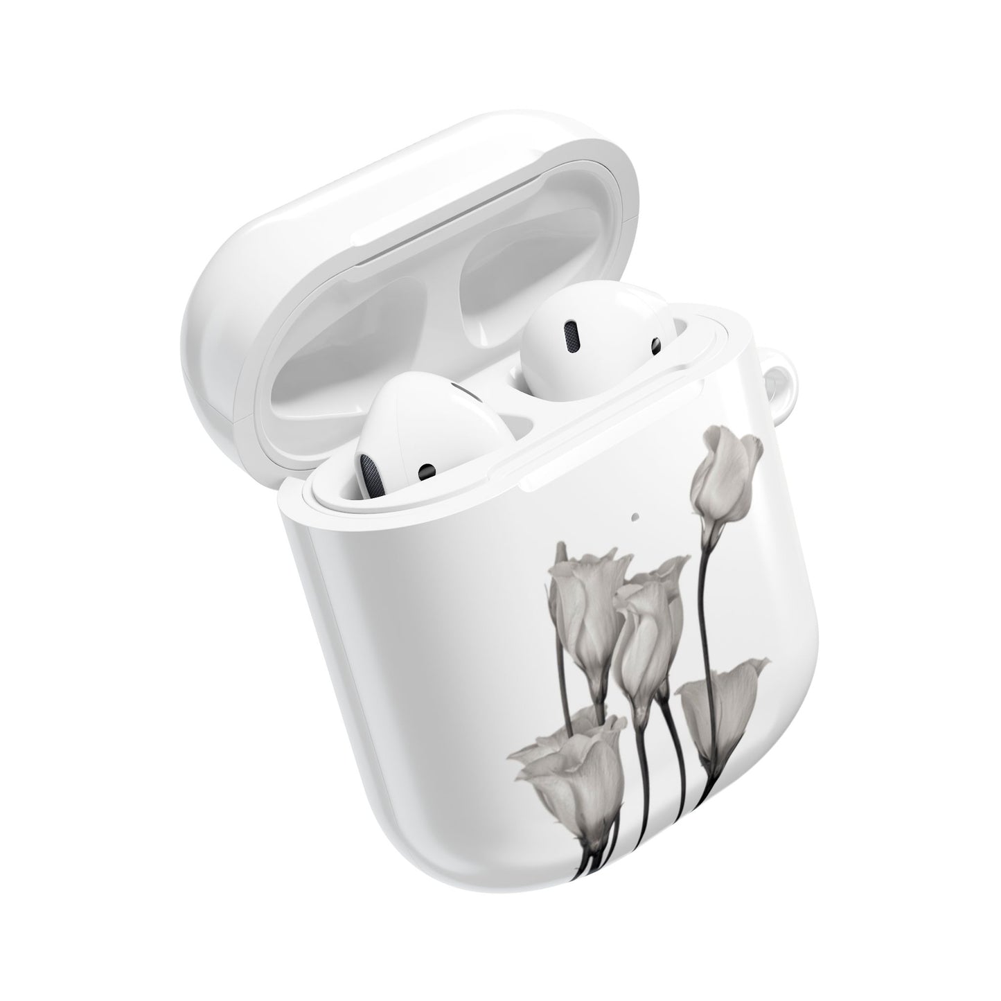 Elegant Floral AirPod Case - Monochrome Collection - Margo Makaroff - Personalization Available