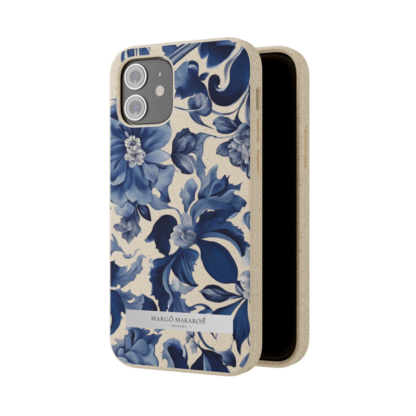 Blue Majolica Collection Biodegradable Phone Case - Eco-Friendly Style for Nature Lovers with Personalization by Margo Makaroff