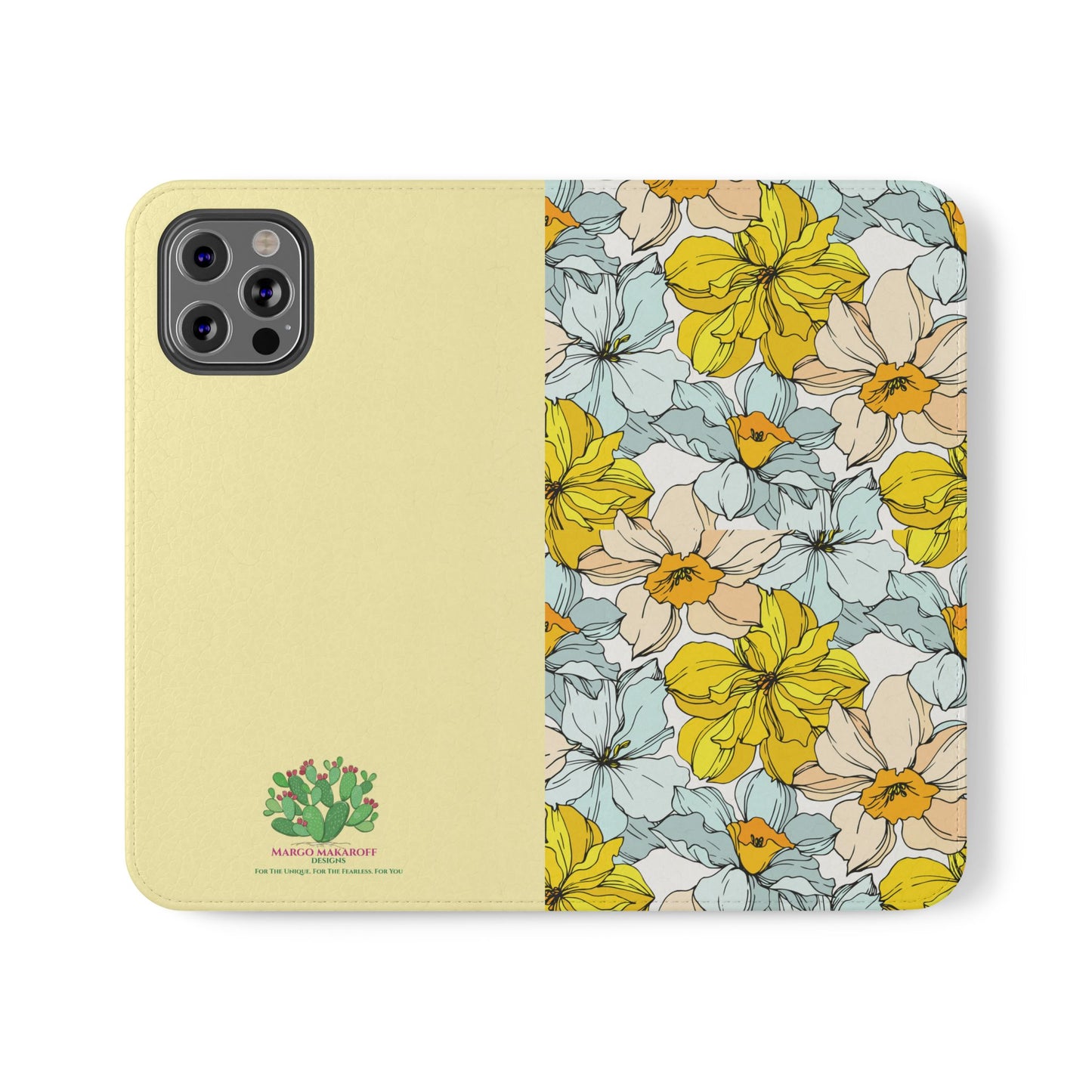 Floral with Pastel Yellow Wallet Case for iPhone & Android – Margo Makroff - Personalization Available