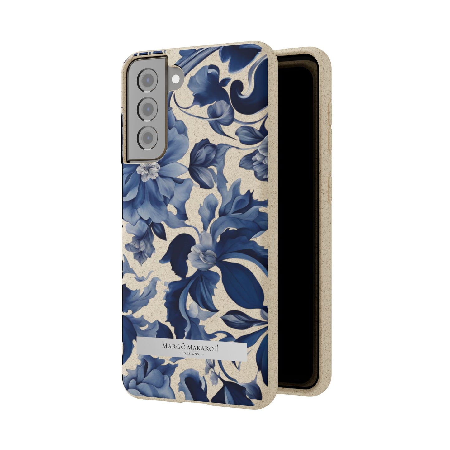 Blue Majolica Collection Biodegradable Phone Case - Eco-Friendly Style for Nature Lovers with Personalization by Margo Makaroff