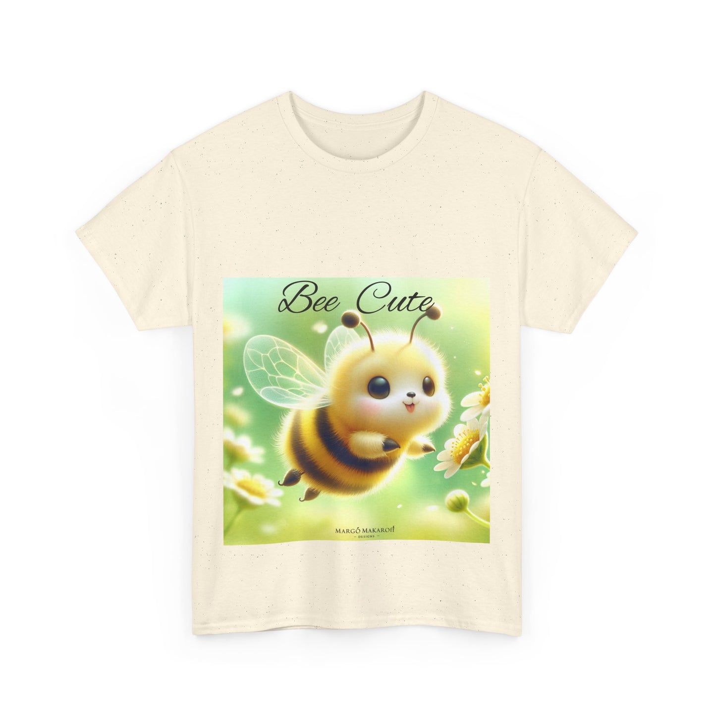 Bee Cute Unisex Heavy Cotton Tee - Design Margo Makaroff with Personalization