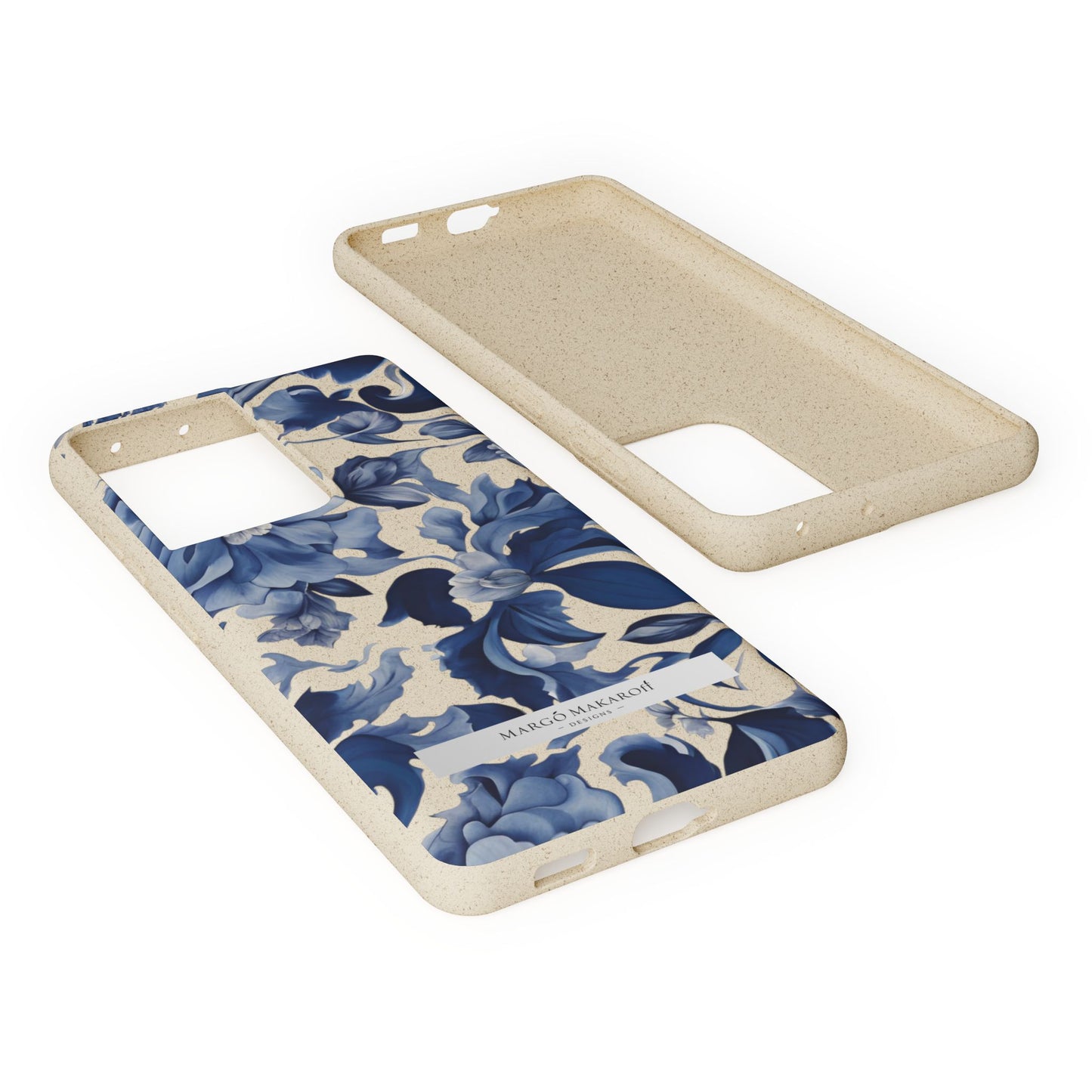 Blue Majolica Collection Biodegradable Phone Case - Eco-Friendly Style for Nature Lovers with Personalization by Margo Makaroff
