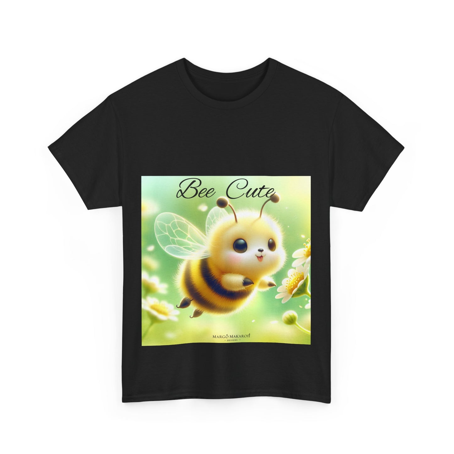 Bee Cute Unisex Heavy Cotton Tee - Design Margo Makaroff with Personalization