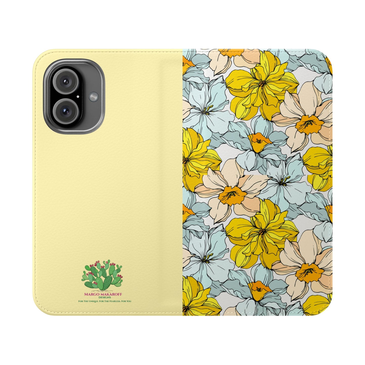 Floral with Pastel Yellow Wallet Case for iPhone & Android – Margo Makroff - Personalization Available