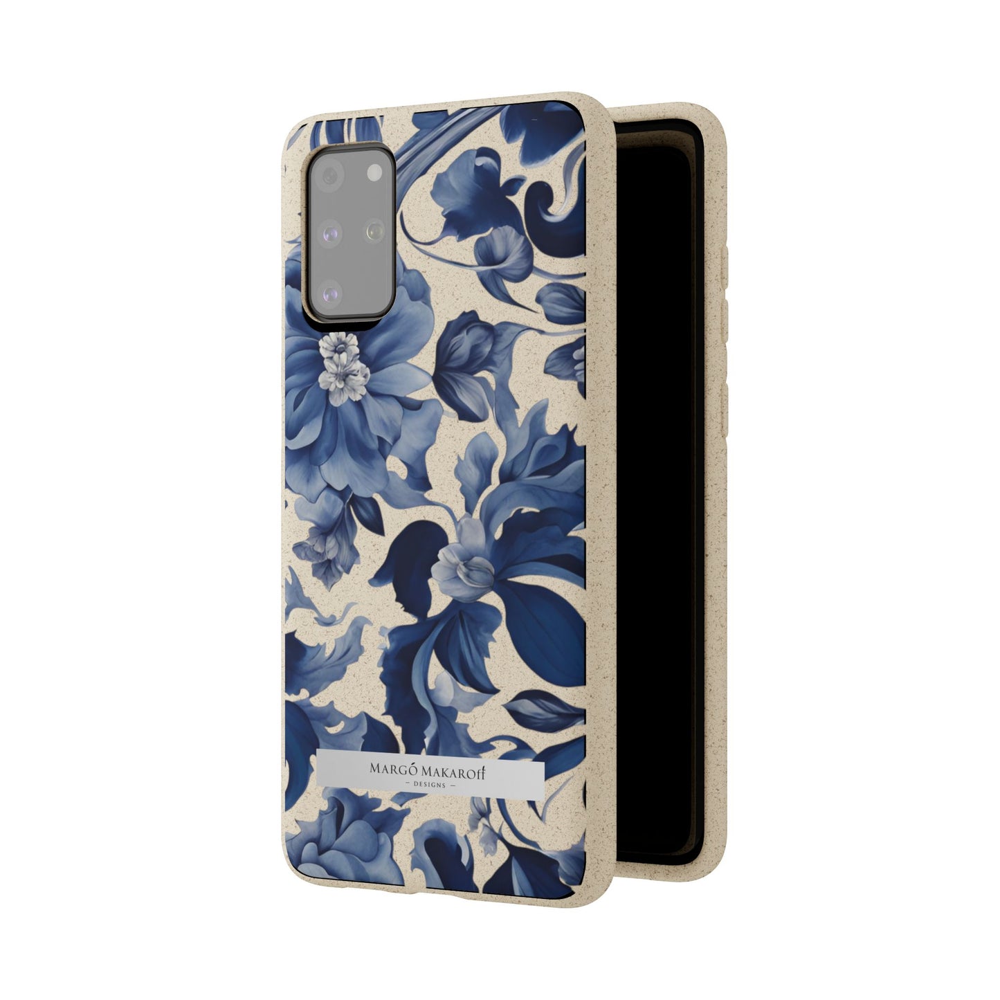 Blue Majolica Collection Biodegradable Phone Case - Eco-Friendly Style for Nature Lovers with Personalization by Margo Makaroff