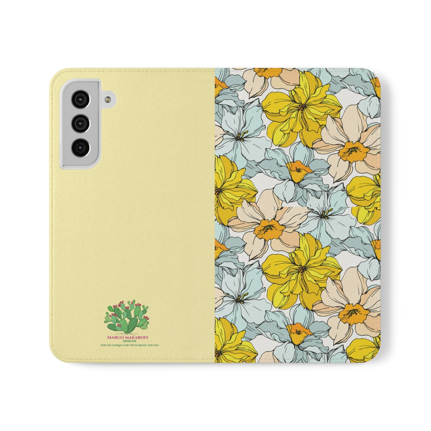 Floral with Pastel Yellow Wallet Case for iPhone & Android – Margo Makroff - Personalization Available