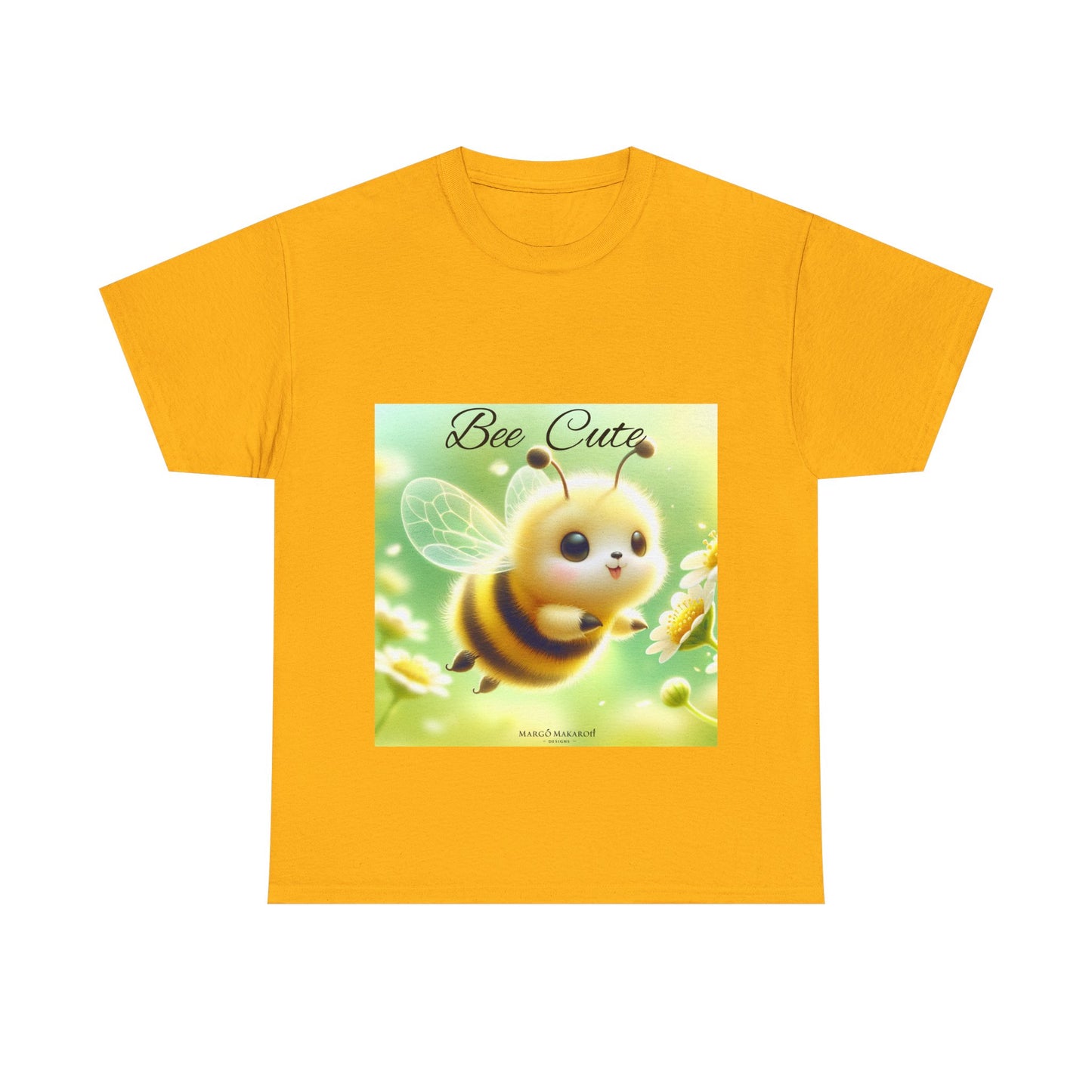 Bee Cute Unisex Heavy Cotton Tee - Design Margo Makaroff with Personalization