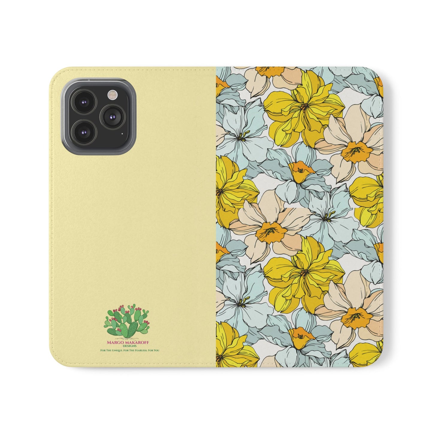 Floral with Pastel Yellow Wallet Case for iPhone & Android – Margo Makroff - Personalization Available