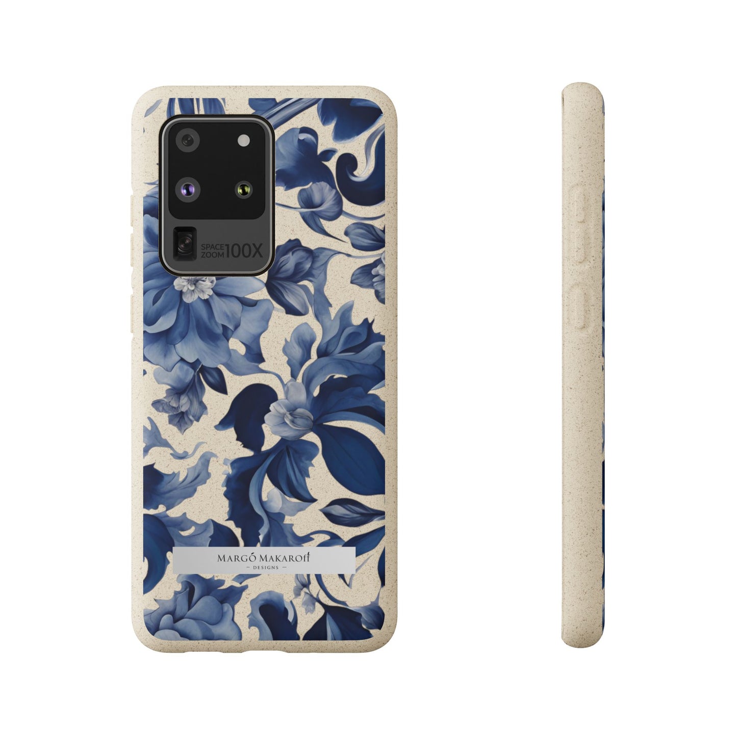 Blue Majolica Collection Biodegradable Phone Case - Eco-Friendly Style for Nature Lovers with Personalization by Margo Makaroff