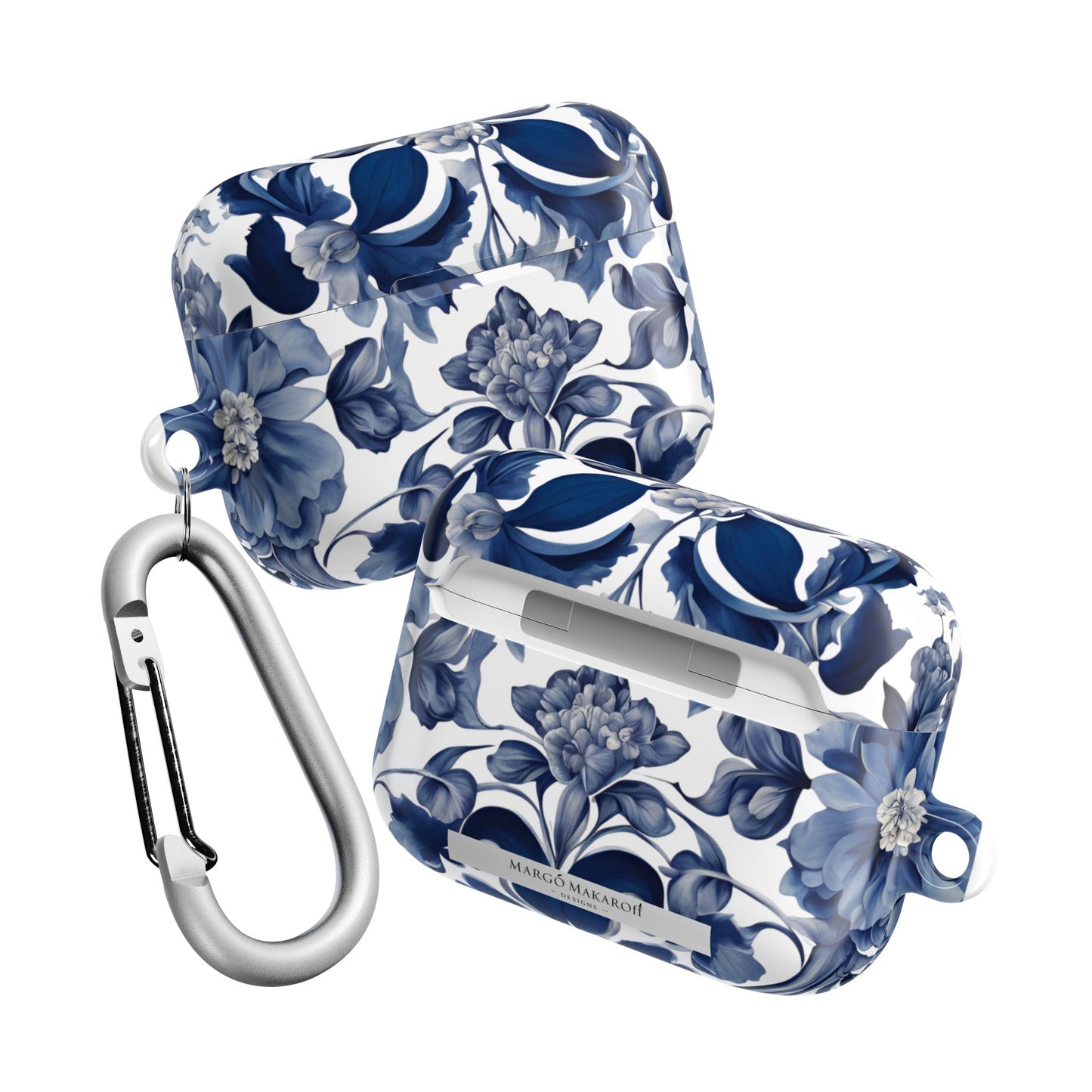 Blue Majolica AirPod Case - Margo Makaroff - Personalization Available
