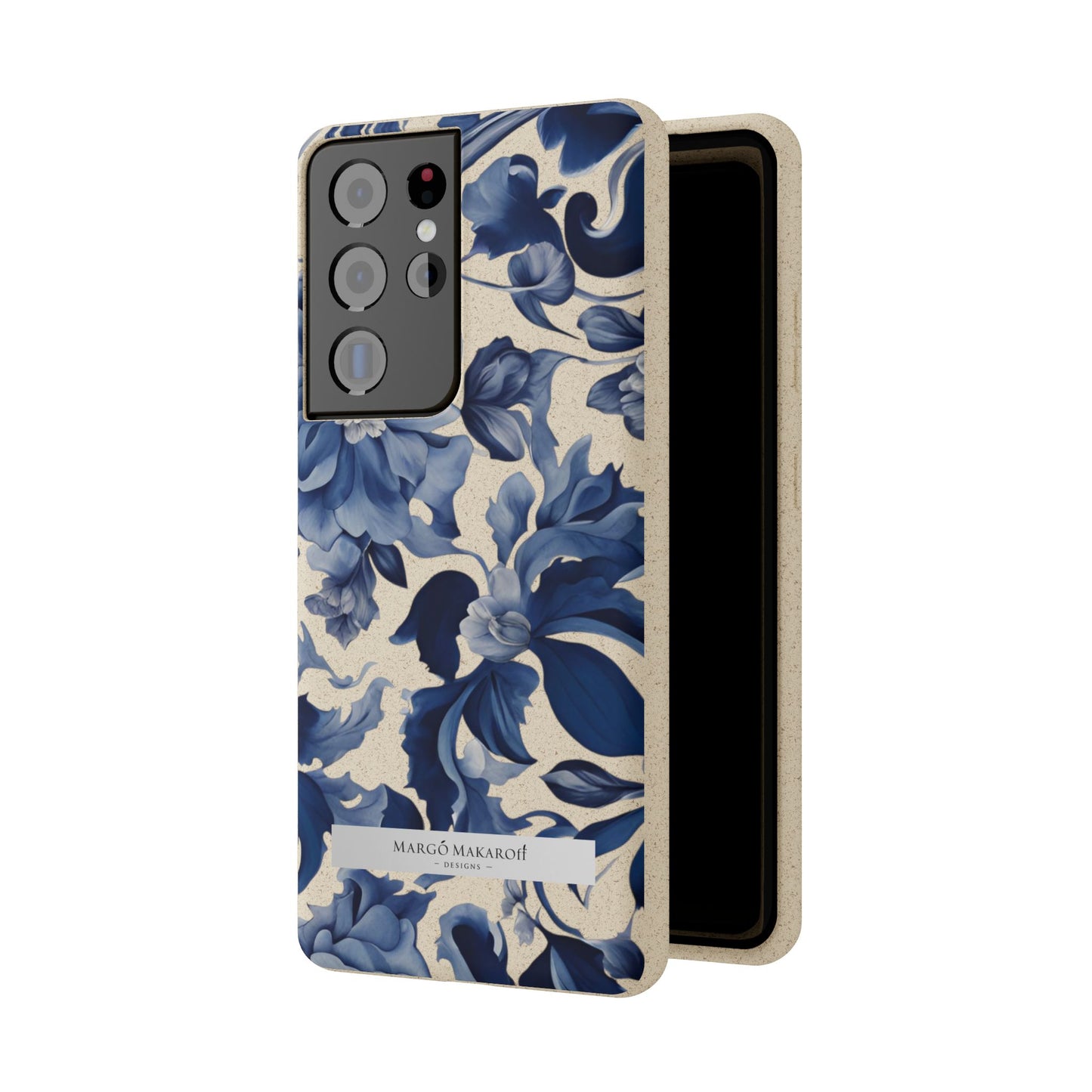 Blue Majolica Collection Biodegradable Phone Case - Eco-Friendly Style for Nature Lovers with Personalization by Margo Makaroff