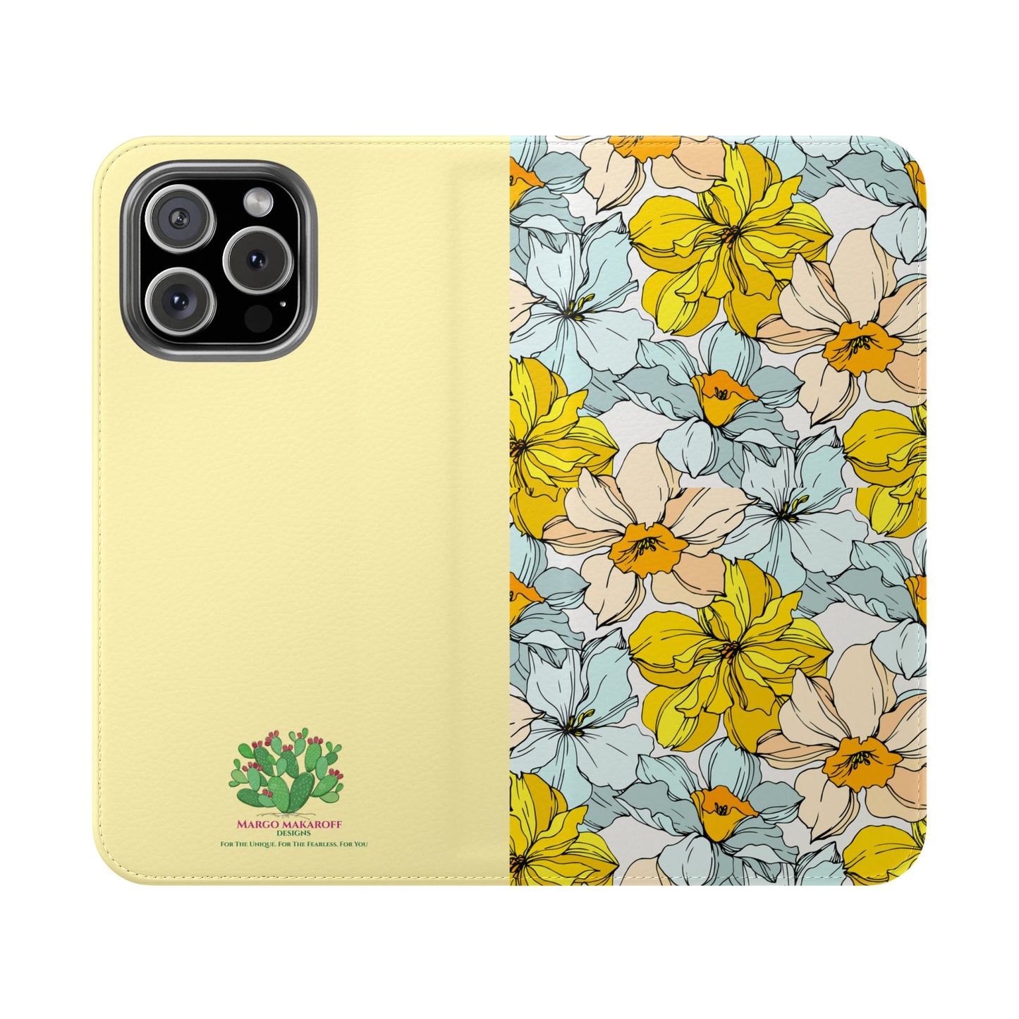 Floral with Pastel Yellow Wallet Case for iPhone & Android – Margo Makroff - Personalization Available