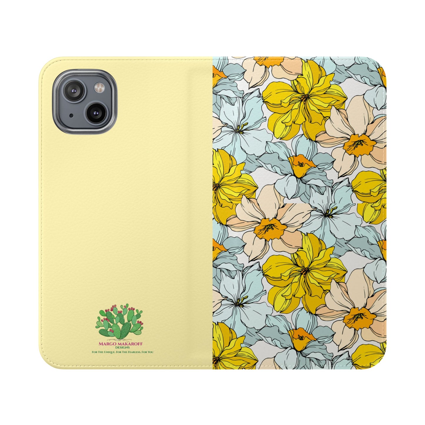 Floral with Pastel Yellow Wallet Case for iPhone & Android – Margo Makroff - Personalization Available