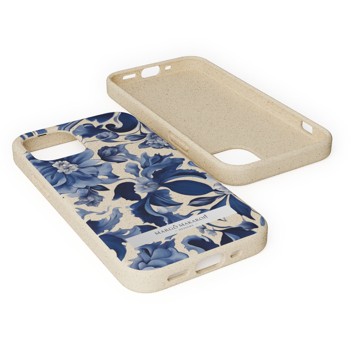 Blue Majolica Collection Biodegradable Phone Case - Eco-Friendly Style for Nature Lovers with Personalization by Margo Makaroff