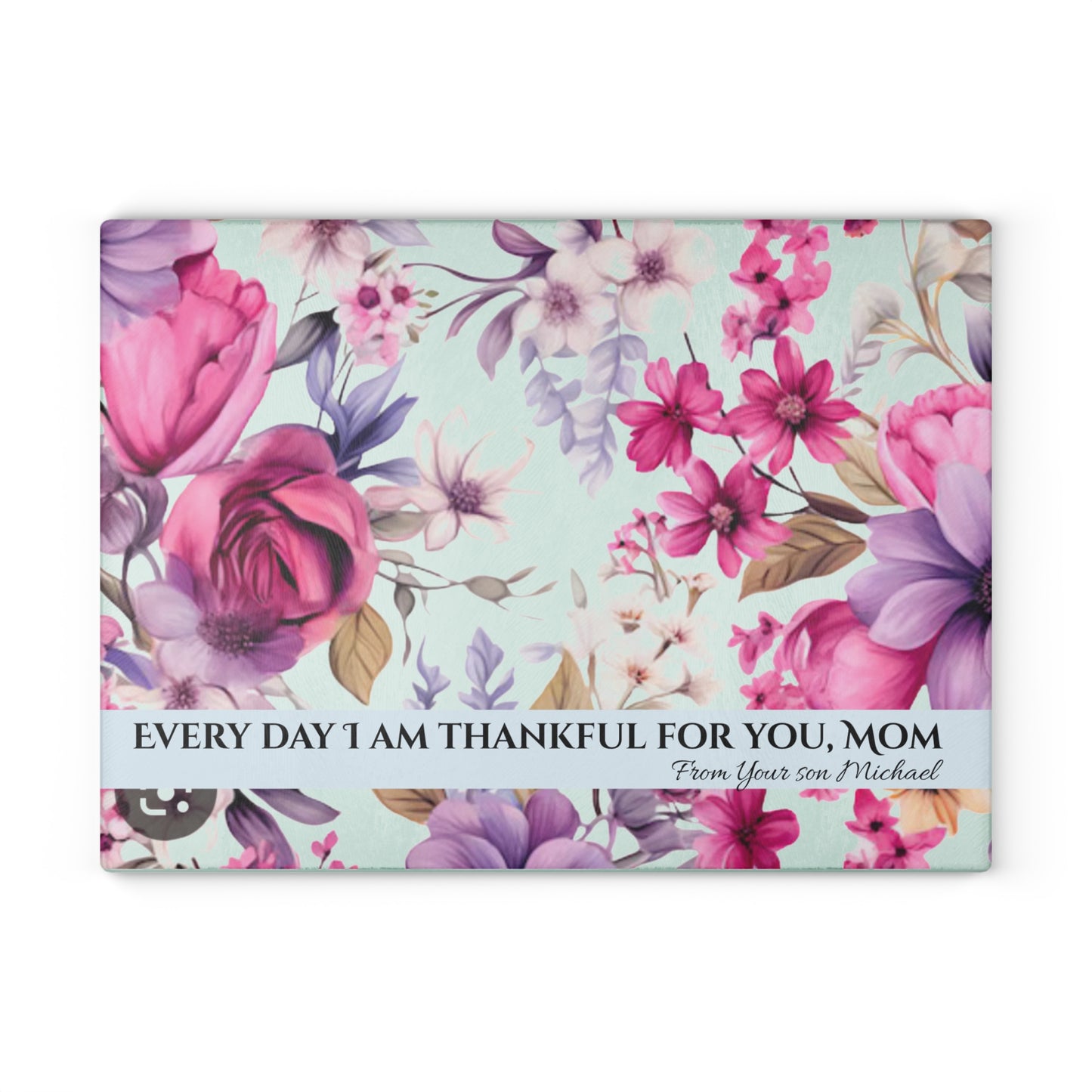 Floral Cutting Board for Mom - Meaningful Gift - Margo Makaroff - With Personalization