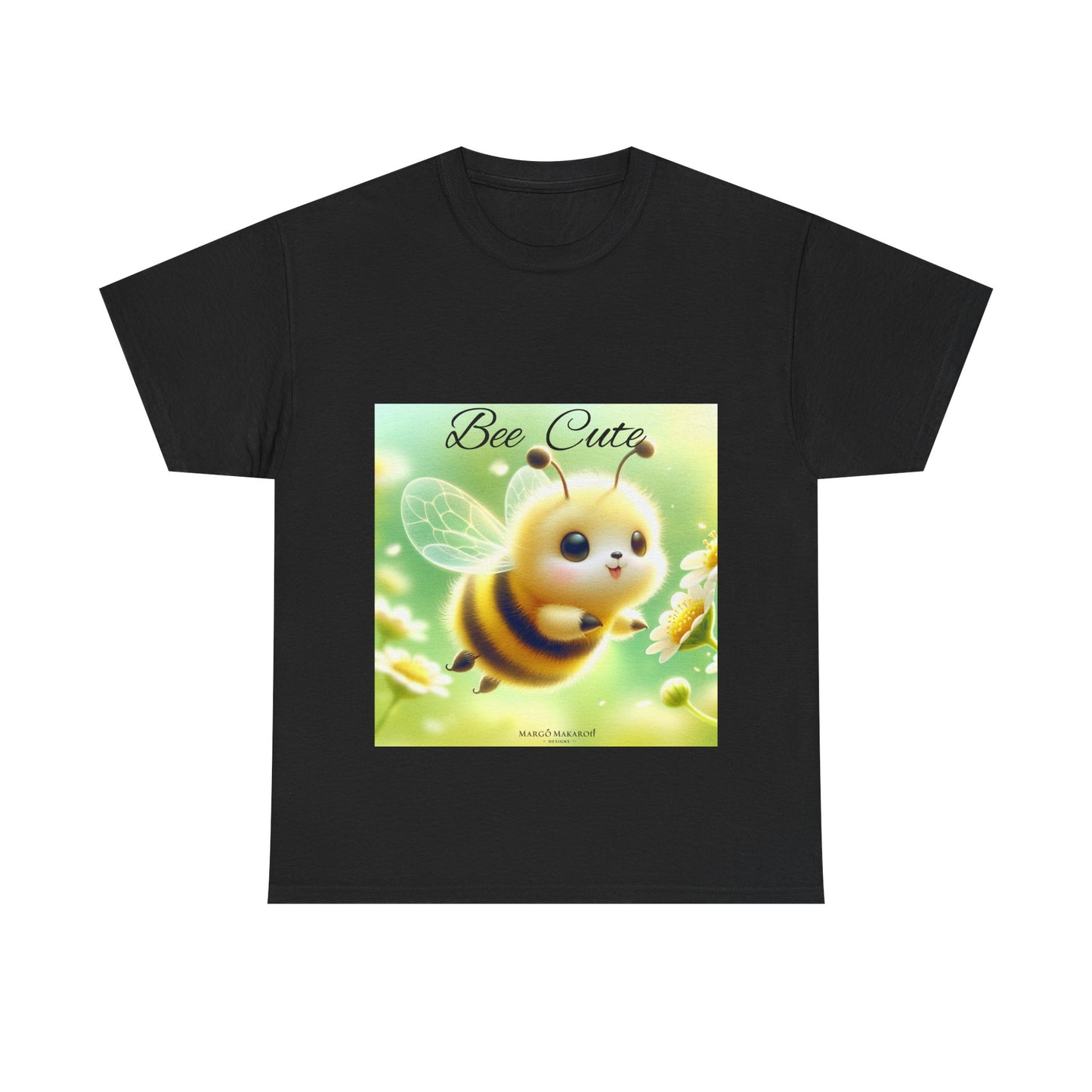 Bee Cute Unisex Heavy Cotton Tee - Design Margo Makaroff with Personalization