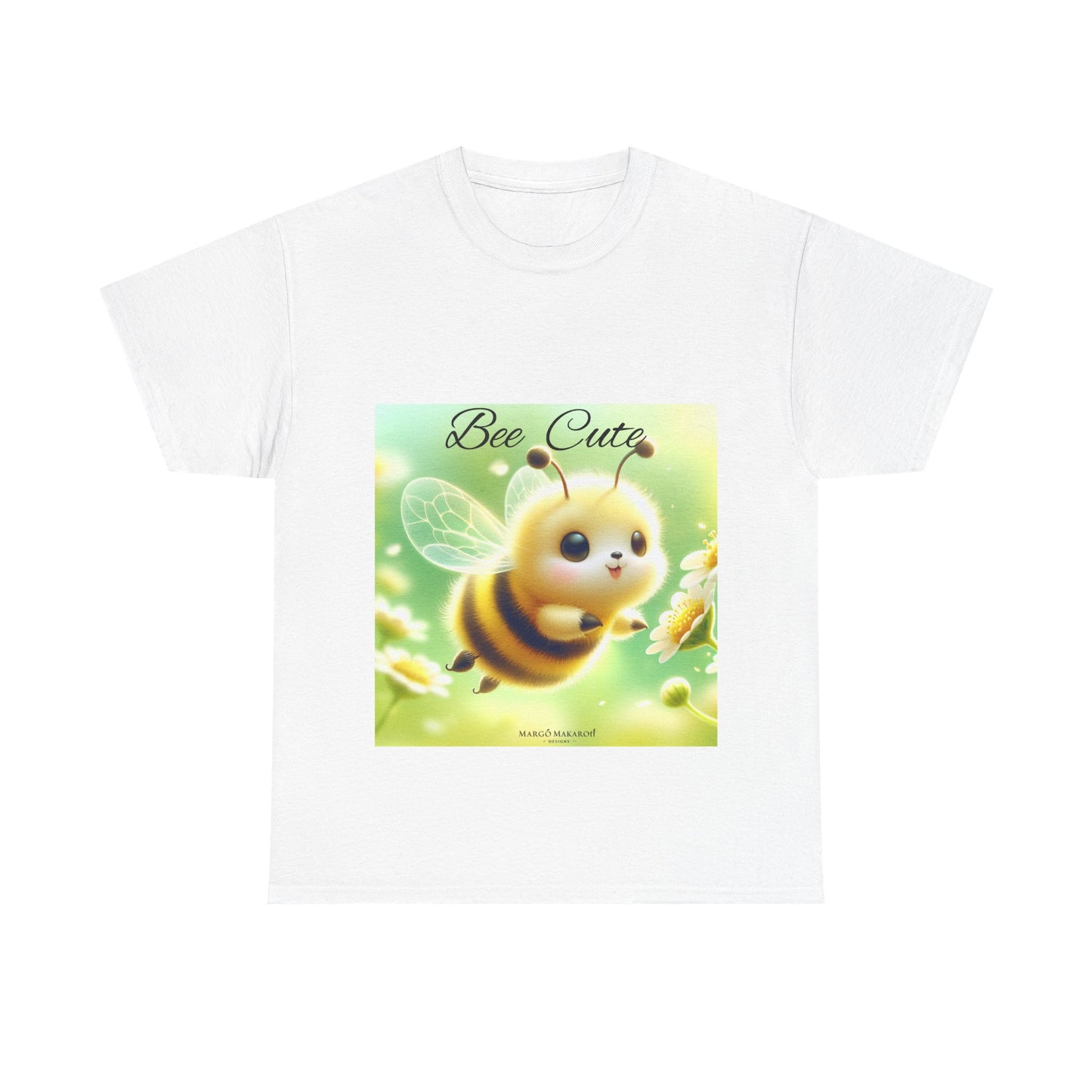 Bee Cute Unisex Heavy Cotton Tee - Design Margo Makaroff with Personalization