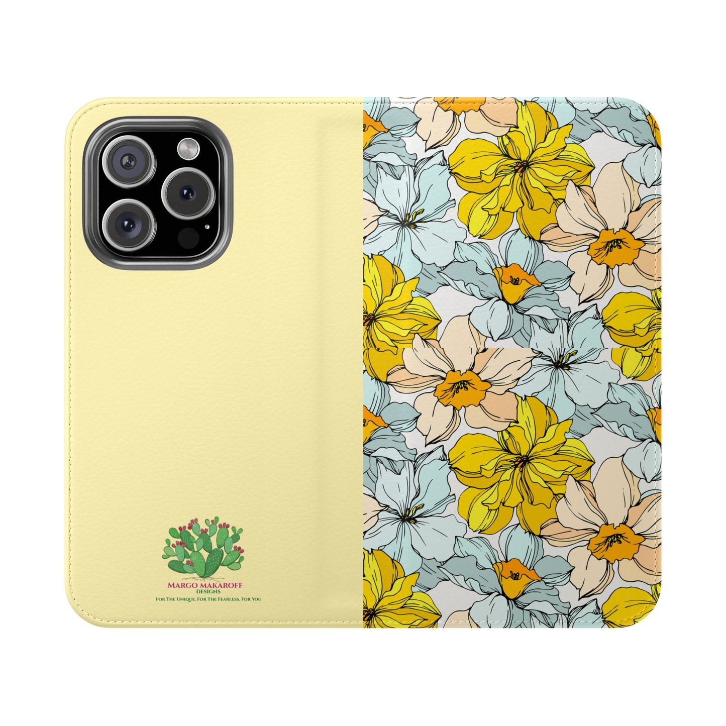 Floral with Pastel Yellow Wallet Case for iPhone & Android – Margo Makroff - Personalization Available