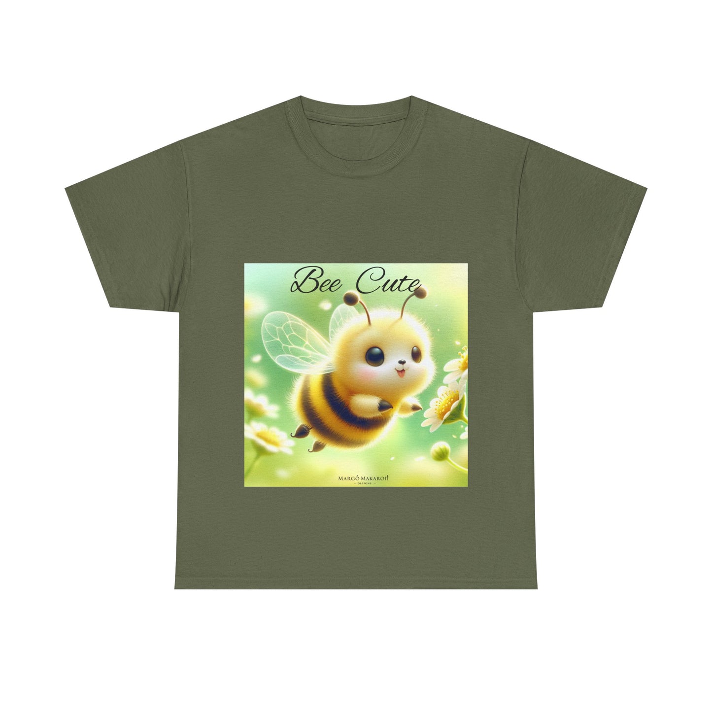 Bee Cute Unisex Heavy Cotton Tee - Design Margo Makaroff with Personalization