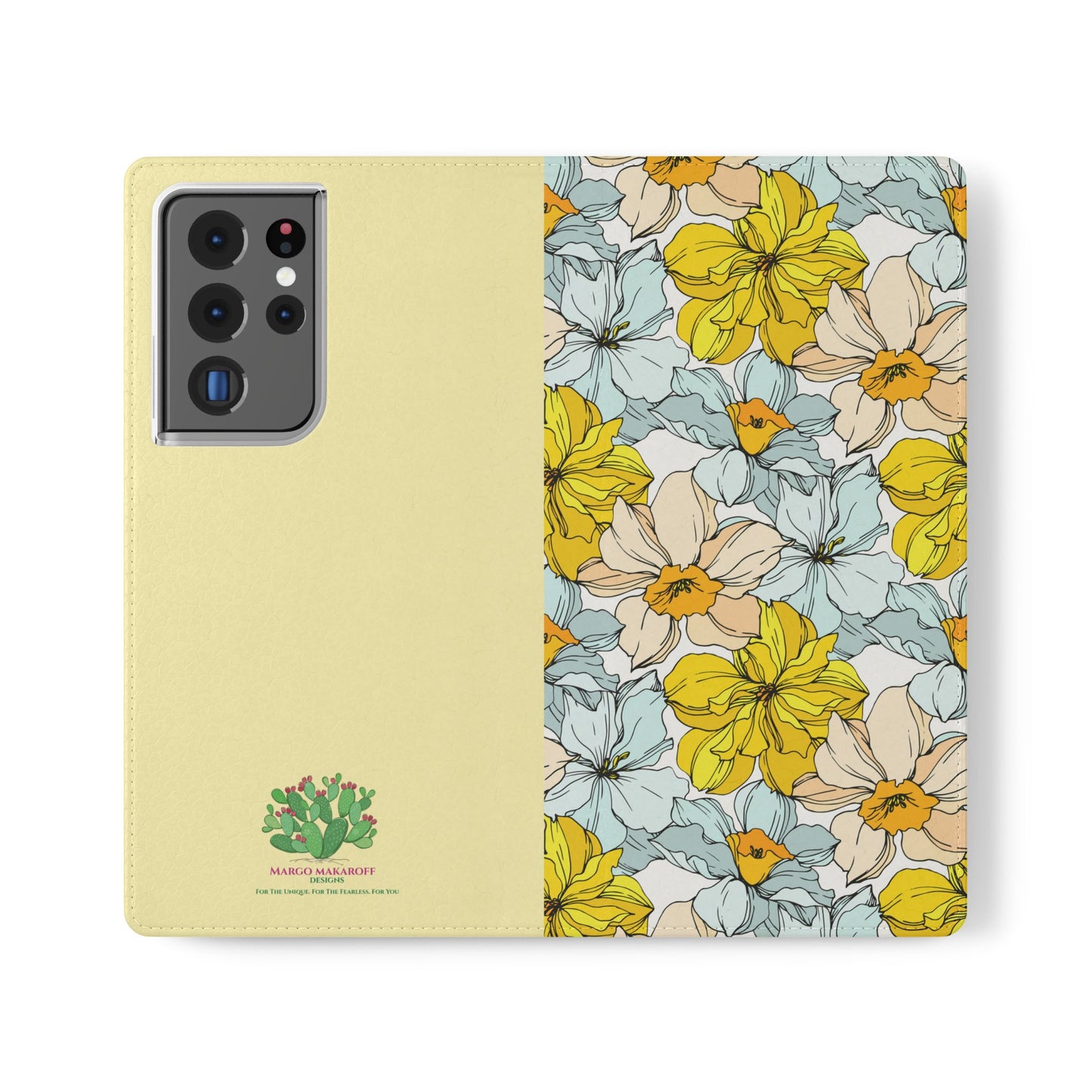 Floral with Pastel Yellow Wallet Case for iPhone & Android – Margo Makroff - Personalization Available