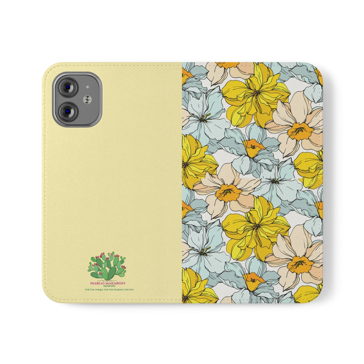 Floral with Pastel Yellow Wallet Case for iPhone & Android – Margo Makroff - Personalization Available