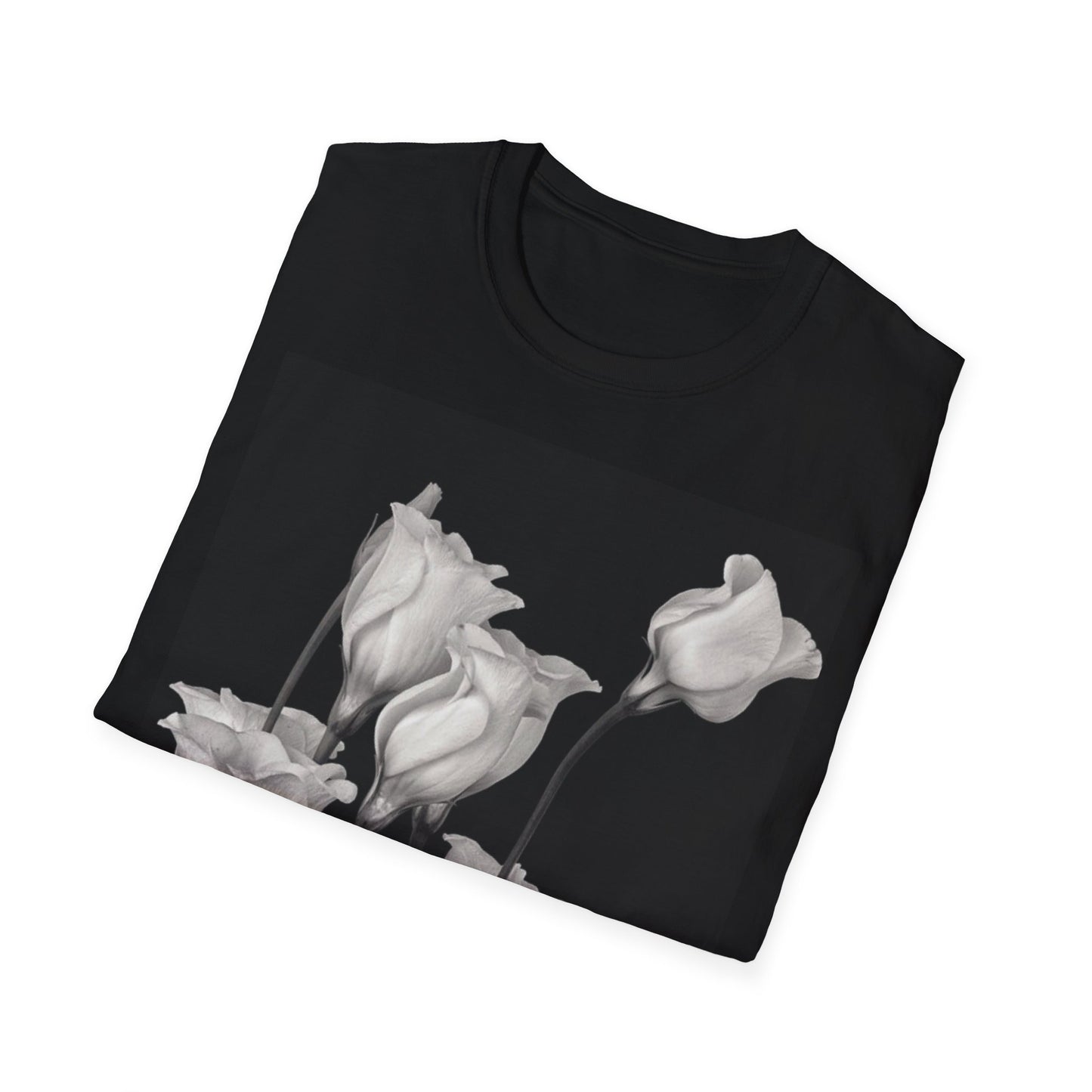 Elegant Floral Unisex T-Shirt - Monochrome Collection - Margo Makaroff - Personalization Available