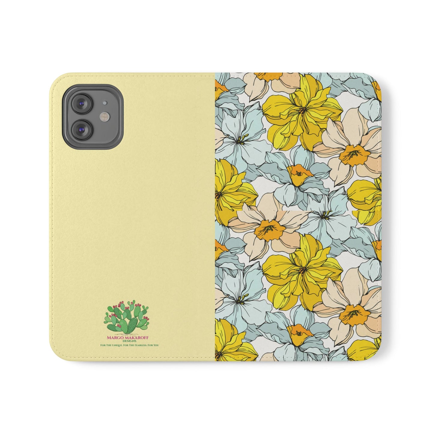 Floral with Pastel Yellow Wallet Case for iPhone & Android – Margo Makroff - Personalization Available